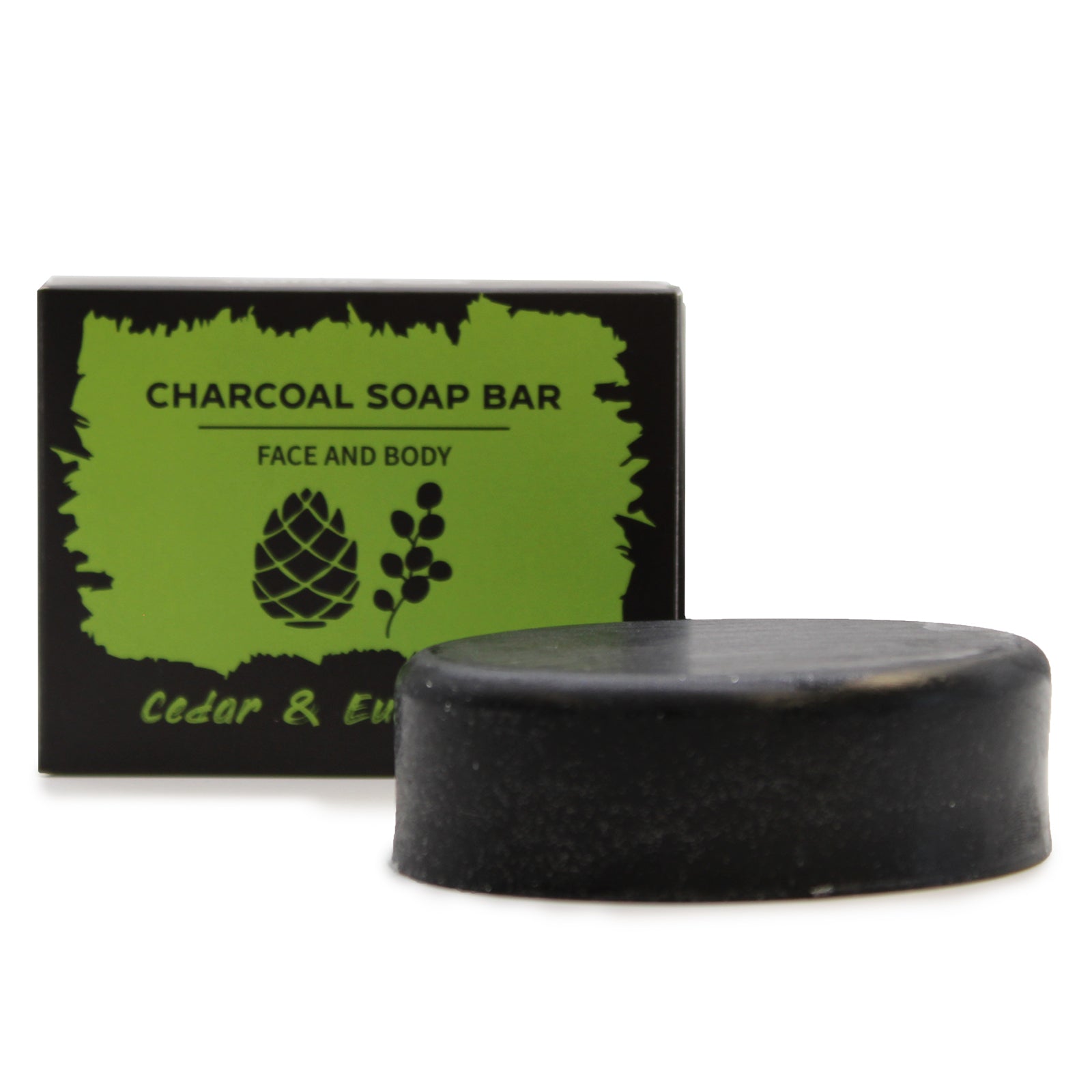 Charcoal Soap 85g Eucalyptus & Cedarwood - Bare and Bubbly Ltd