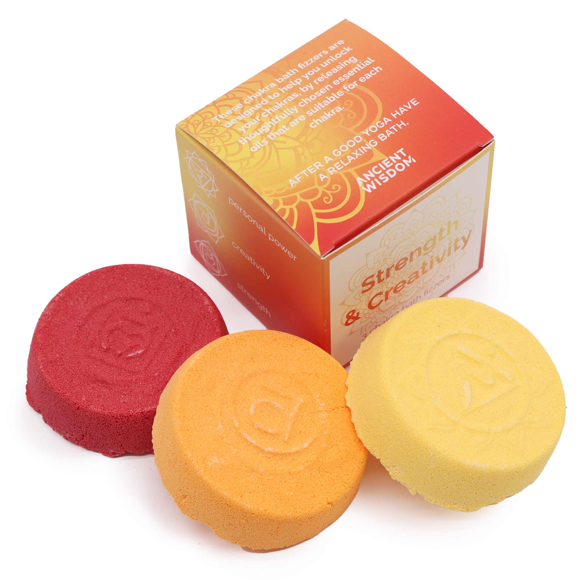 Chakra Bath Fizz Strength & Creativity Set - Bare and Bubbly Ltd