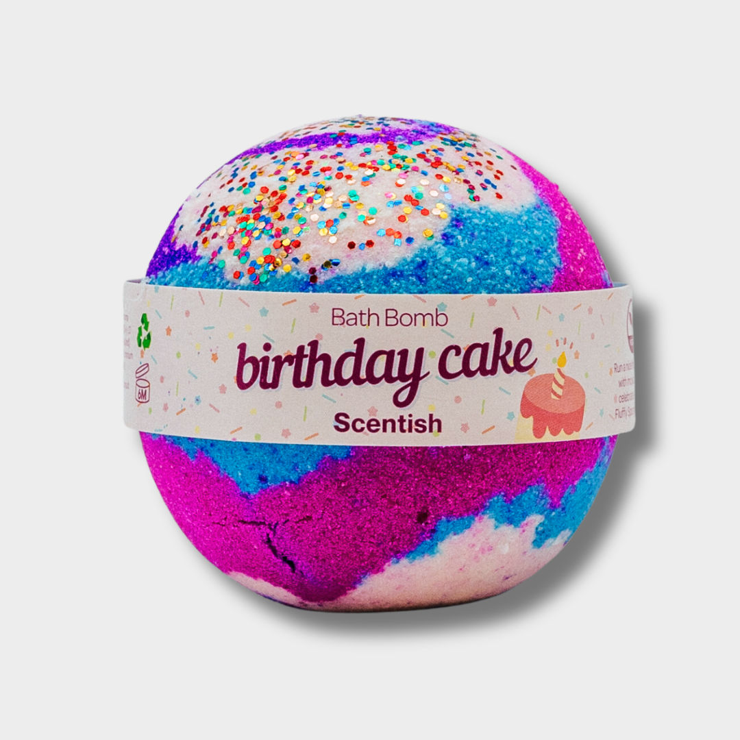 Scentish Birthday Cake Bath Bomb - Bare and Bubbly Ltd