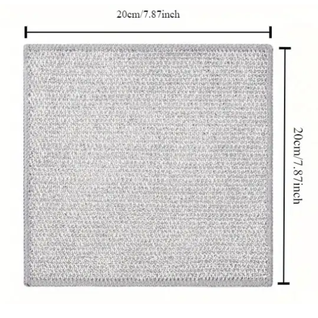 Double-Sided Stainless Steel Wire Dishcloths – Non-Scratch, Heavy-Duty Cloths | 10 Pack - Bare and Bubbly Ltd