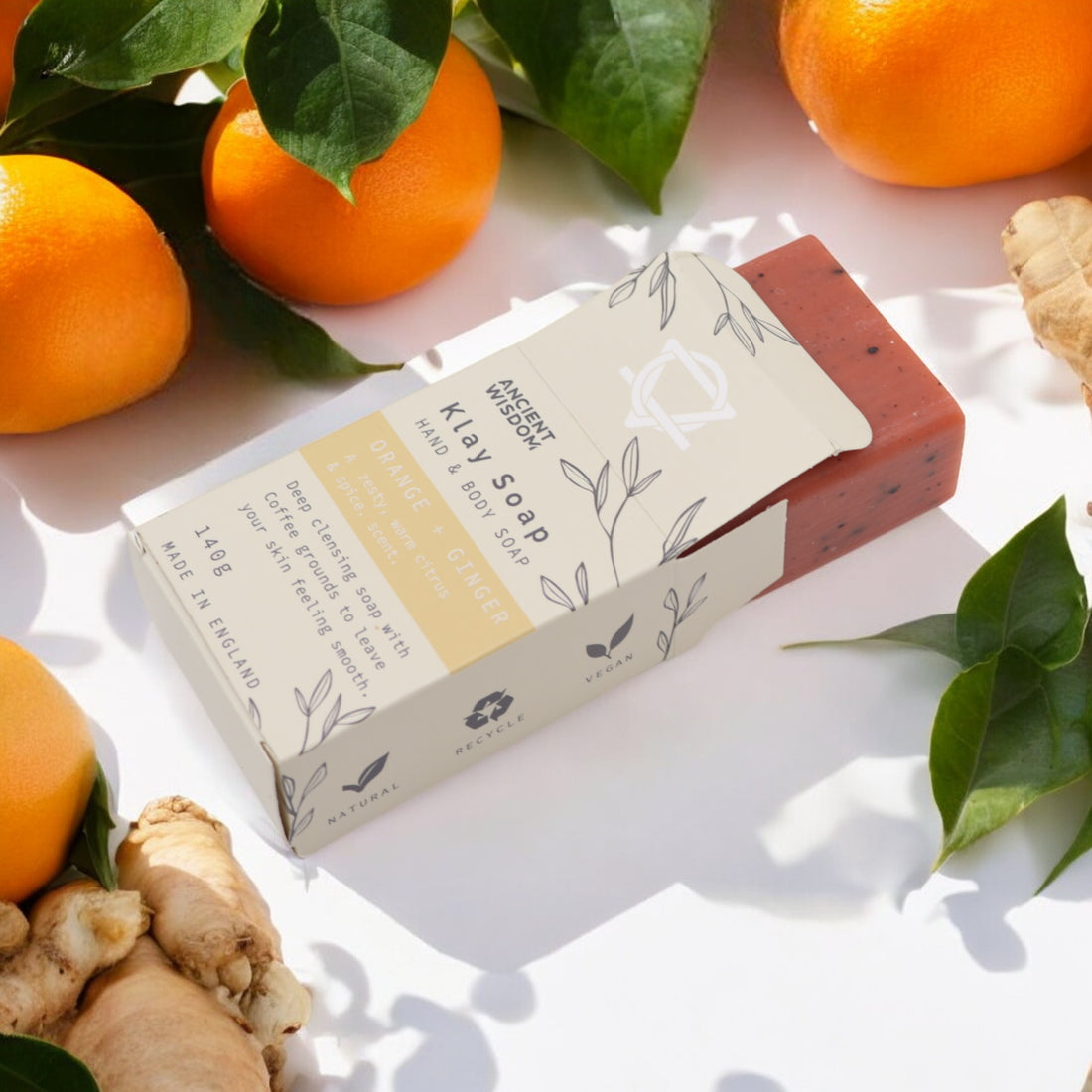 Orange &amp; Ginger Klay Soap - Bare and Bubbly Ltd