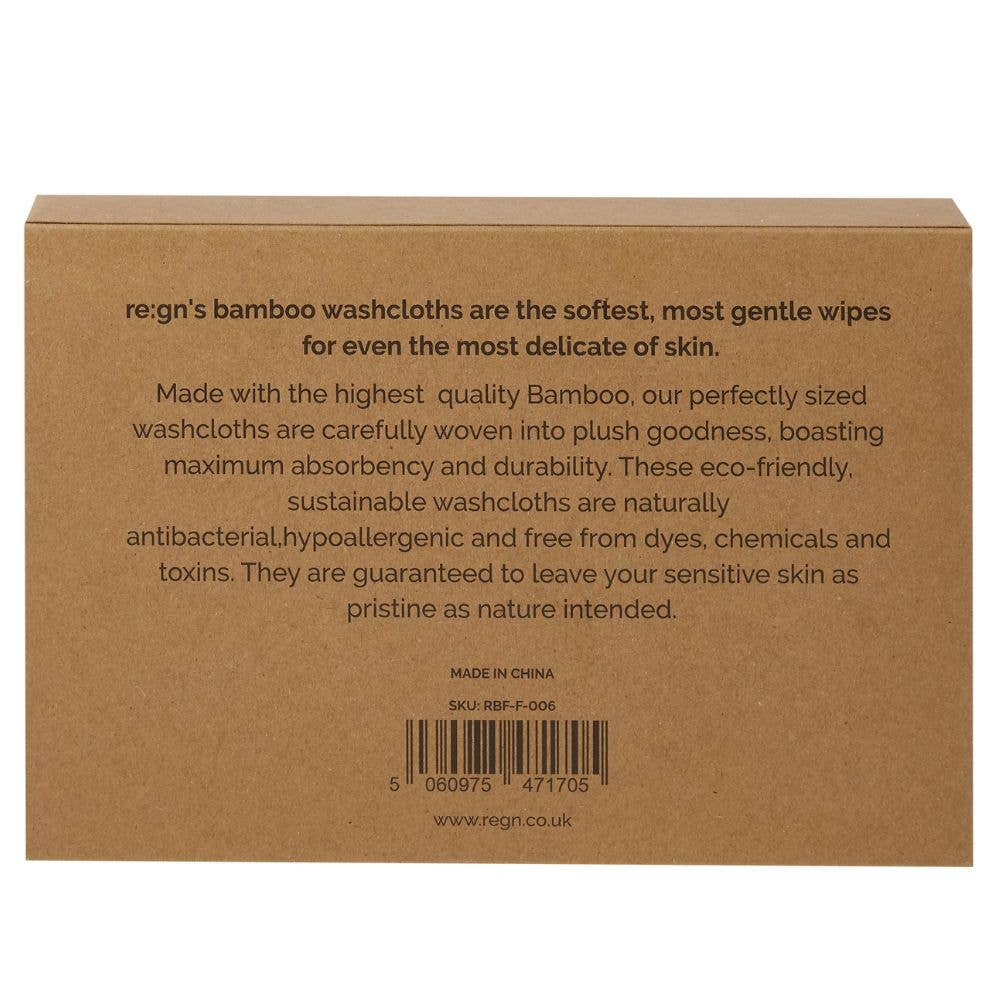 Re:gn Organic Bamboo Face Cloths – Ultra-Soft Eco Washcloths, Pastel 6 Pack