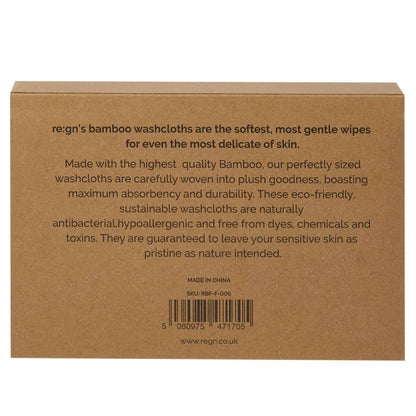 Re:gn Organic Bamboo Face Cloths – Ultra-Soft Eco Washcloths, Pastel 6 Pack