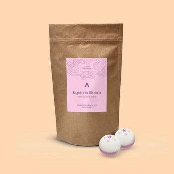 Ascent Kyoto in Bloom cherry blossom mini bath bomb pouch