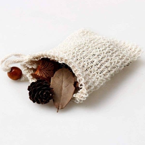 Soap Bag - Sisal | Natural Fibre Mesh Soap Pouch Sack - Bare and Bubbly Ltd