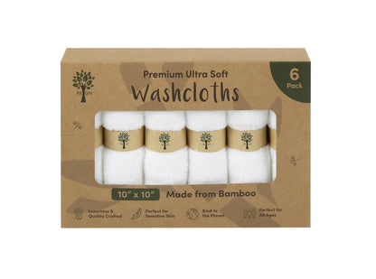 Re:gn Bamboo Face Cloths - 6 Pack - Organic - Bare and Bubbly Ltd
