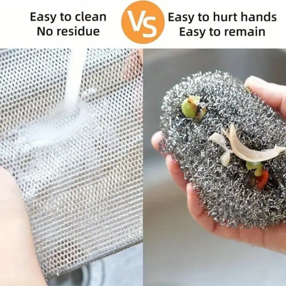 Double-Sided Stainless Steel Wire Dishcloths – Non-Scratch, Heavy-Duty Cloths | 10 Pack - Bare and Bubbly Ltd