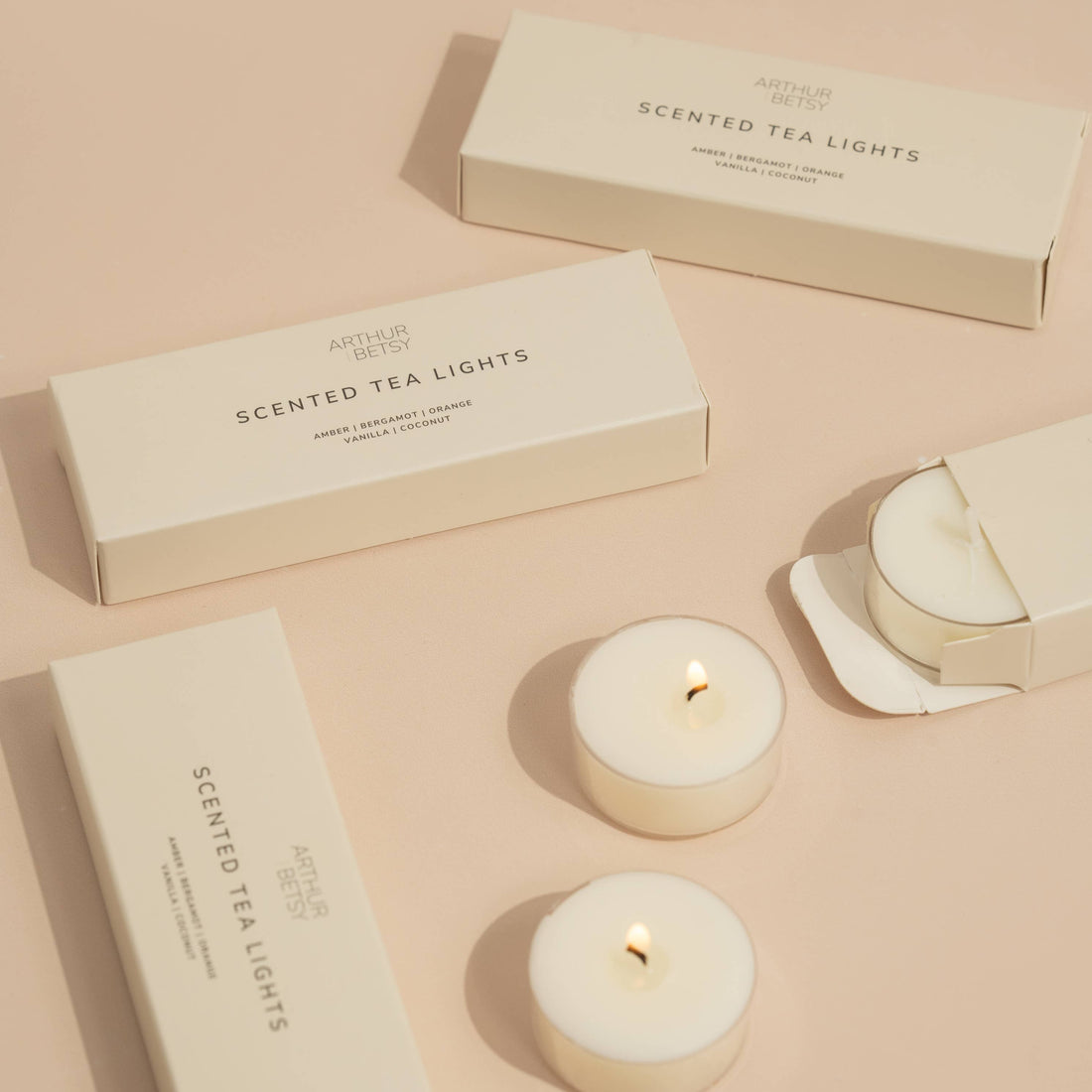 Arthur Betsy 3 pack of Scented Tea Lights - Bare and Bubbly Ltd