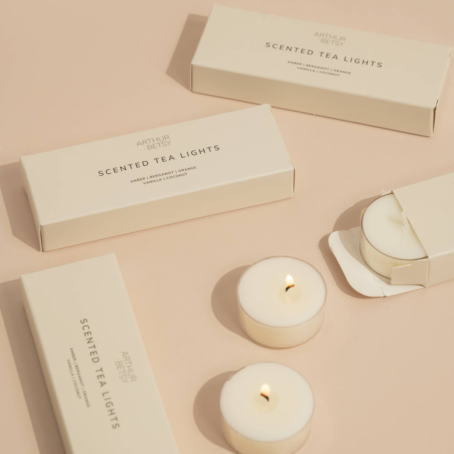 Arthur Betsy 3 pack of Scented Tea Lights - Bare and Bubbly Ltd