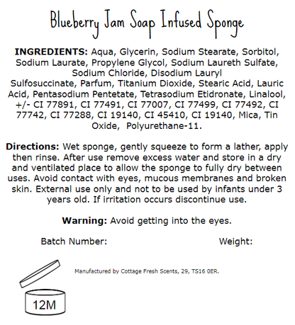 Cottage Fresh Scents Blueberry Jam Soap Sponge