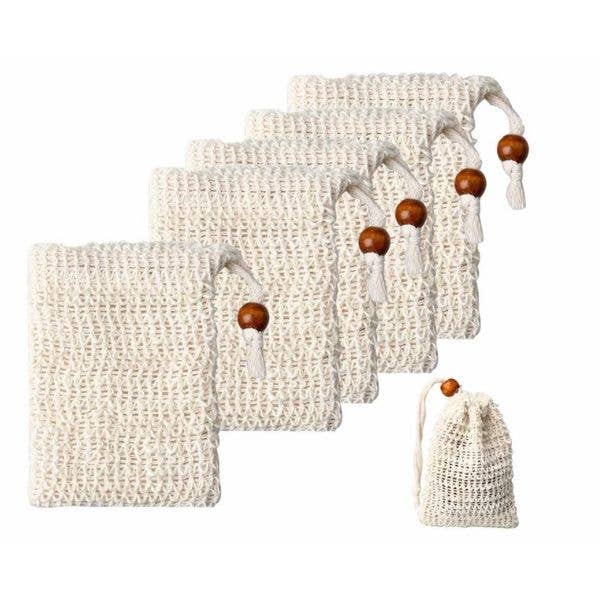 Soap Bag - Sisal | Natural Fibre Mesh Soap Pouch Sack - Bare and Bubbly Ltd